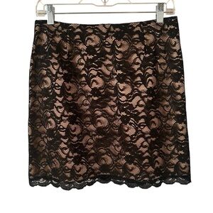 Cache Floral Lace Mini Skirt Scalloped Hem Sz 8 Y2K Feminine Classic‎ Glam